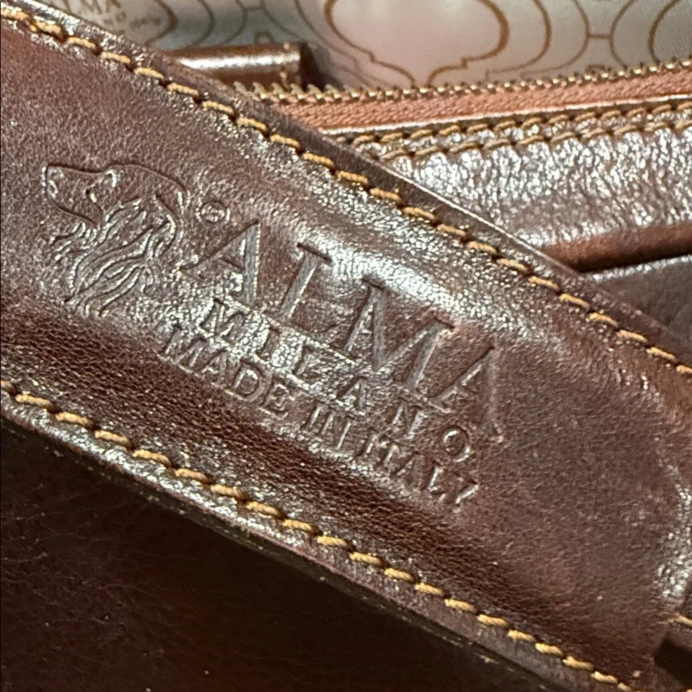 Alma‎ Milano Handcrafted Italian Leather Briefcase – Brown Laptop Bag